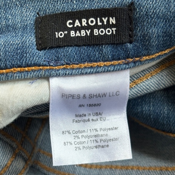 VERONICA BEARD Carolyn 10" Baby Boot Frayed Hem Exposed Button Fly Jeans Size 24 - Picture 7 of 12